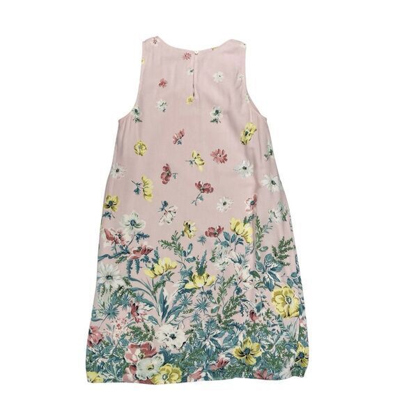Loft Sleeveless Dress Womens Sz 2 Pink Floral Crew Neck Boho Coastal Beach - Picture 5 of 14